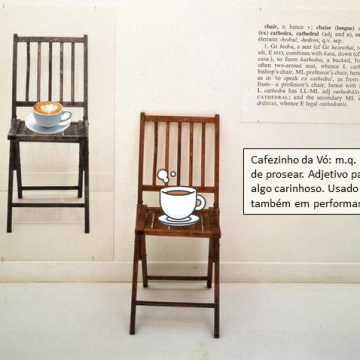 Uma e três cadeiras. Joseth Kosuth. Café Kosuth, Fabiana Pedroni.
